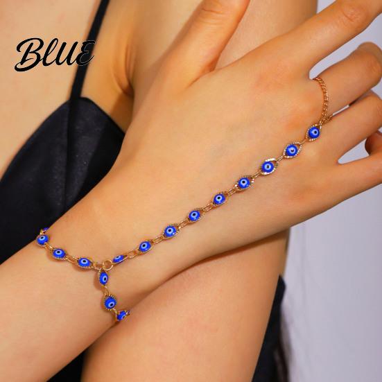 Dripping Glaze Bracelet High Saturation Blue White Eye Shape One-piece