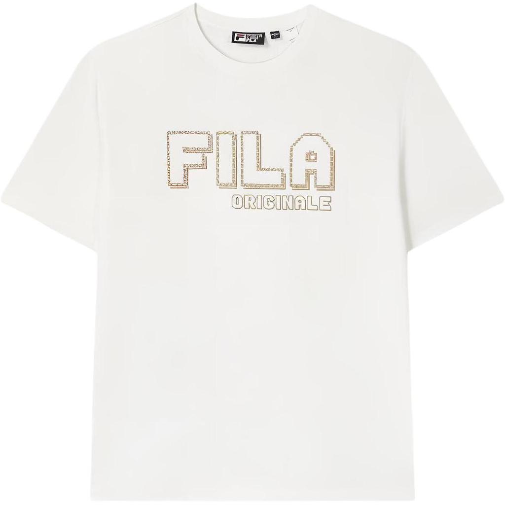 Fila Comfortable Sports Short Sleeve T-Shirt Men Tops Cloud-Mushroom-White F11M429107F-WT