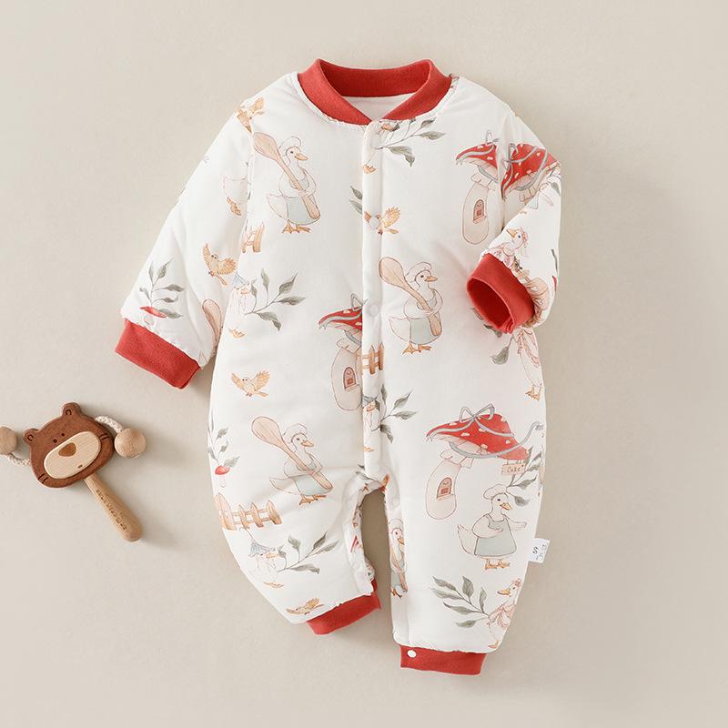 Gesteppter warmer Baumwoll-Neugeborenen-Strampler - Verdickter Winter-Baby-Body