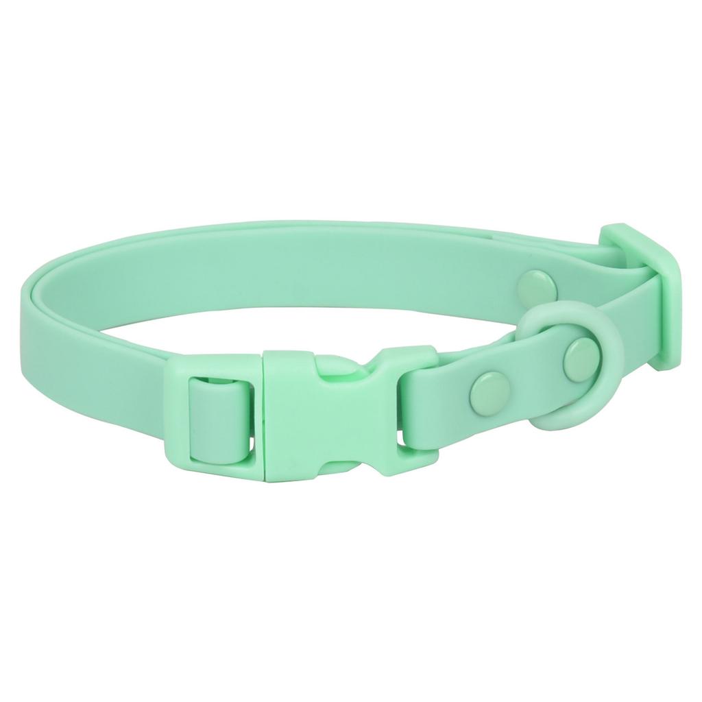 Waterproof Dog Collar Adjustable Length Macaron Color Pet Collar with Leash Medium Large Dog Training Accessories