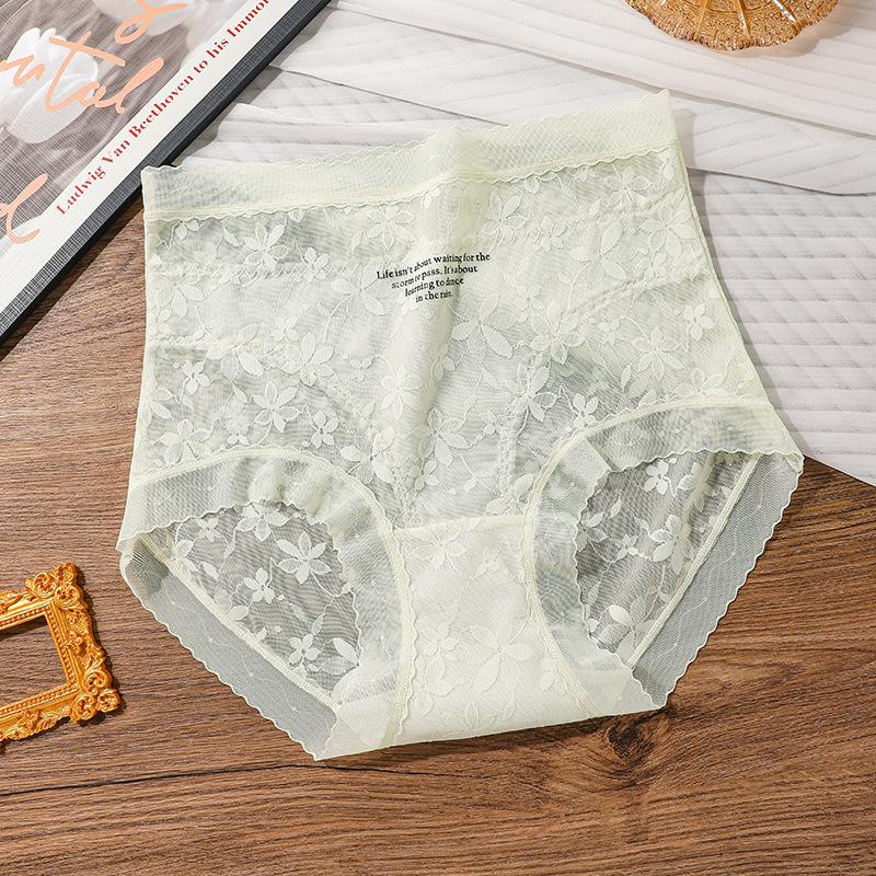 Ladies Spring and Summer Lace Sexy High Bounce Comfortable Not To Pull The Hip Antibacterial Crotch Underwear