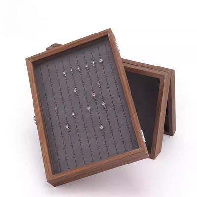 High End Black Walnut Jewelry Box Jewelry Tray Jewelry Display View Tray Large Capacity Bracelet and Earring Storage Boxes
