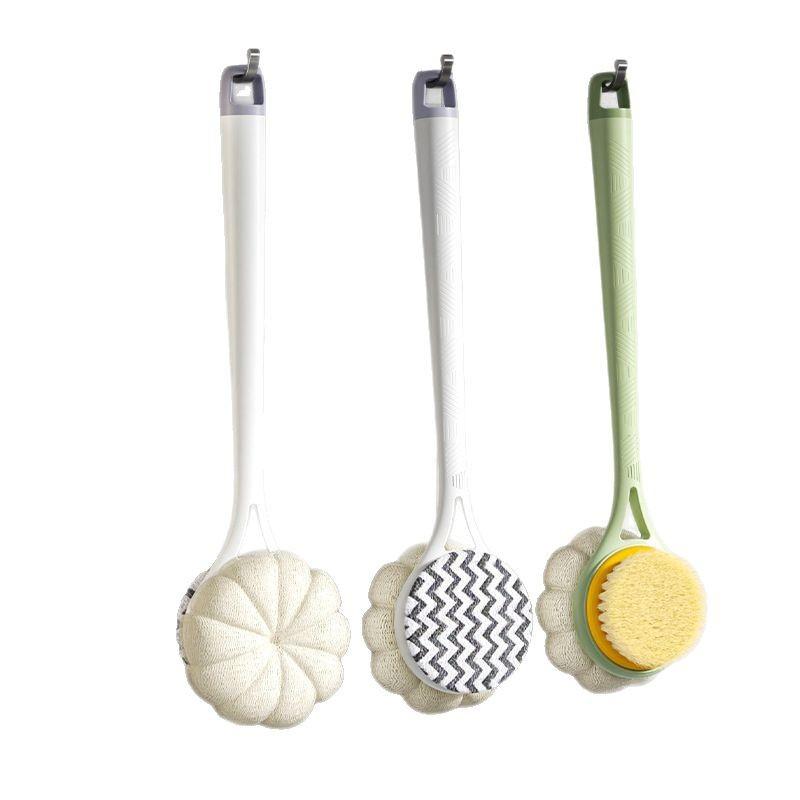 Bath brush bath brush back scrubbing artifact bath brush long handle bath towel household double-sided soft bristle brush colore verde chiaro