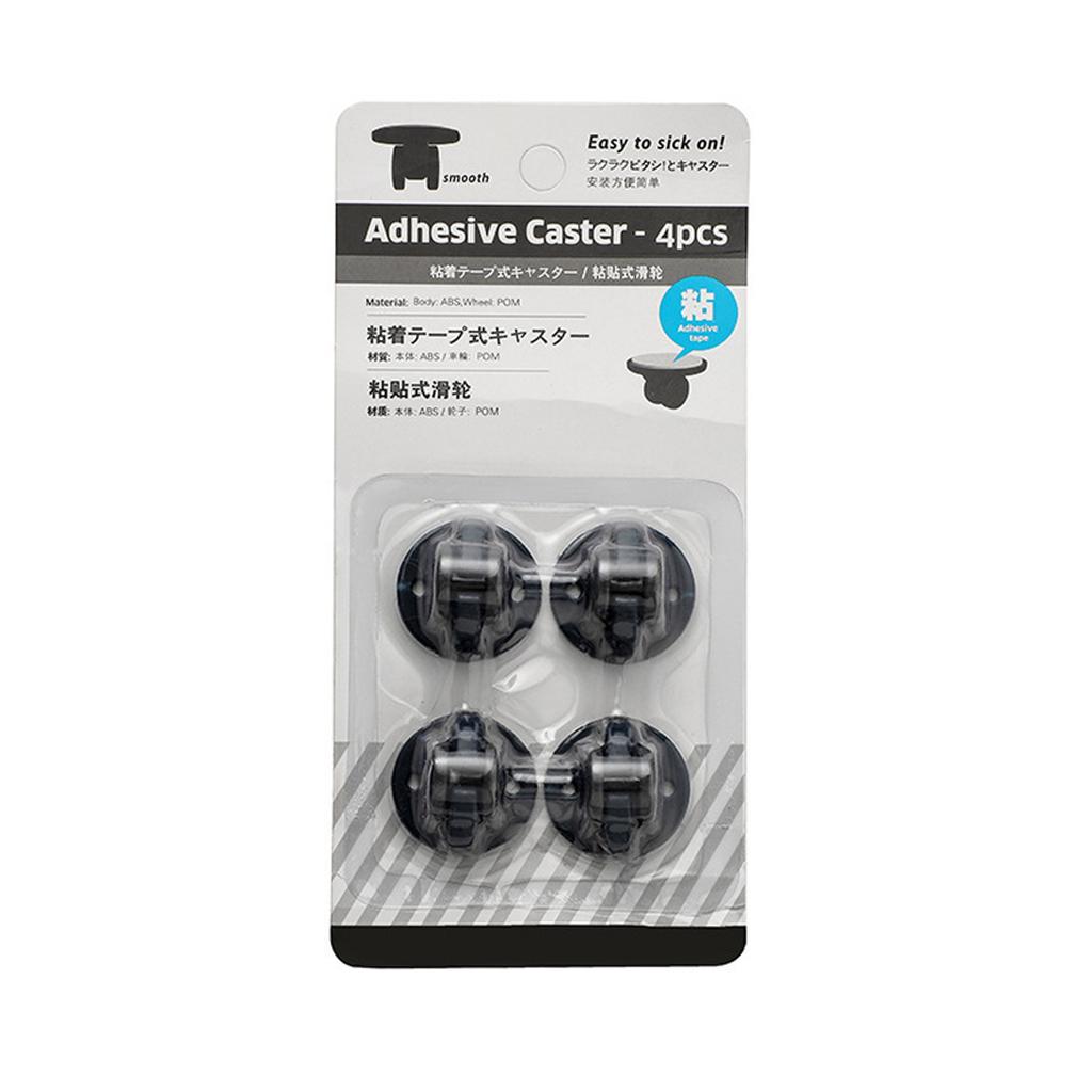 Mini Adhesive Wheels Self Adhesive Wheels Small 4Pcs Mini Fixed Wheels Small Wheels For Storage Boxes Adhesive Rolling Feet For