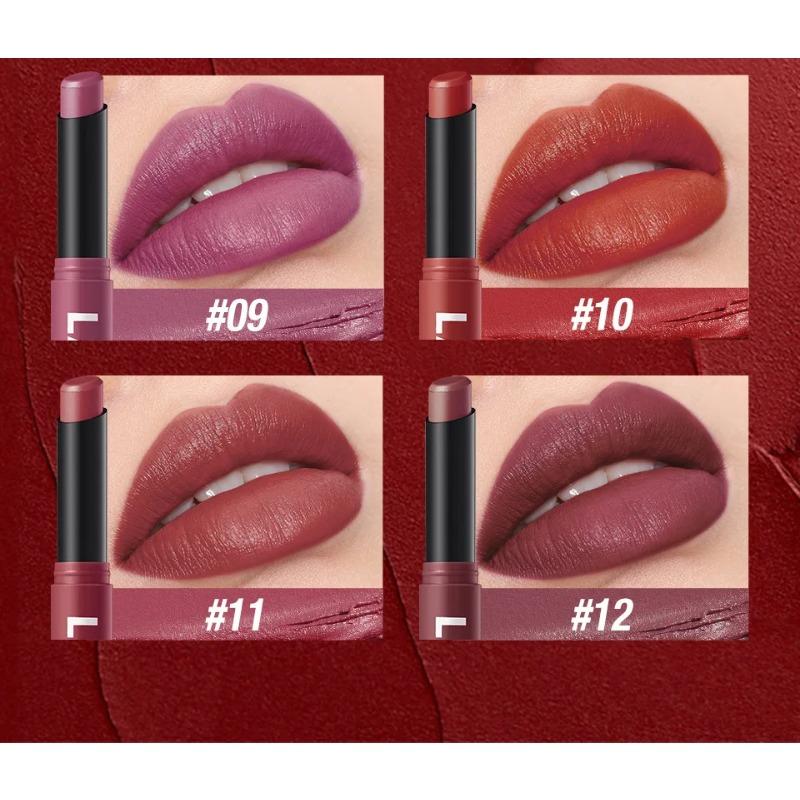 12 Color Matte Lipstick Pencil Waterproof Long Lasting Non-Stick Cup Lip Stain Tint Cosmetic Nude Lipstick Pen Makeup Maquillage
