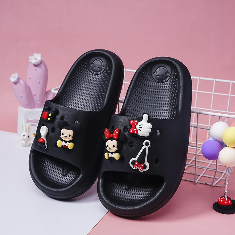 Adorable Cartoon Mickey Summer Indoor Slippers For Girls With Slip-resistant Eva Sole