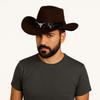 Cow Head Western Cowboy Hat Wide Brim Knight Hat Gentleman Visor Caps  Outdoor