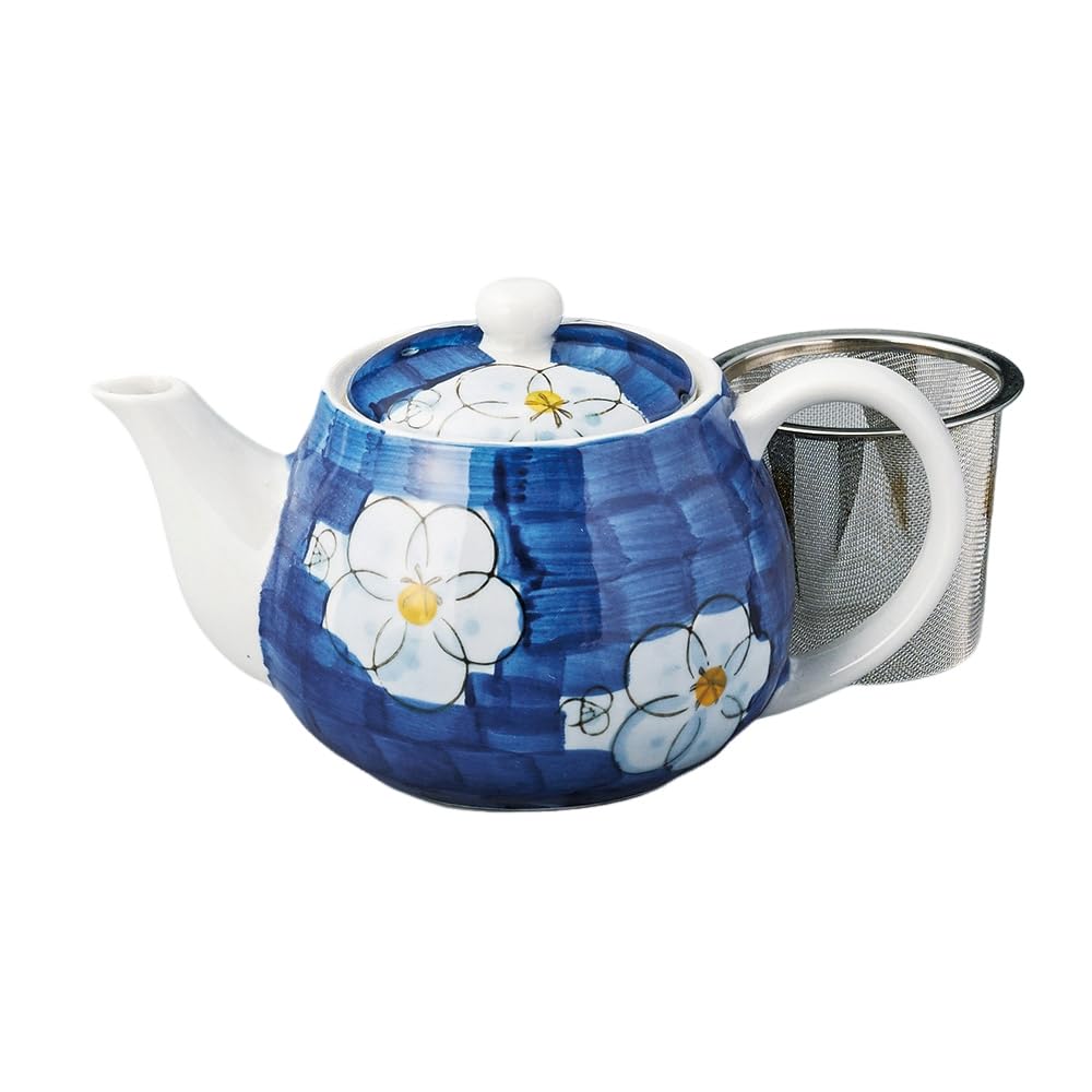 Ale-net Teapot, 17.5 x 11 x 10 cm, 450cc, Dami-Matori Flower Design, Lightweight, Porcelain, Stylish