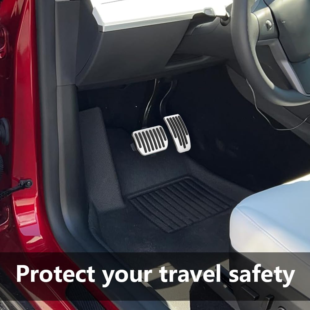 Foot Pedal Pads Set, Auto Aluminum Pedal Covers, Non-Slip Performance Accessories Pedal Covers, Car Accessories Brake & Accelerator Pedal Covers Fits