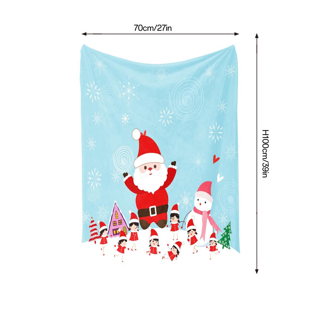 Christmas Blanket Flannel Throw Soft Cozy Warm Holiday Festive Decor Gift Santa Claus Snowman Family Winter Home Bedding