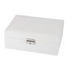 Double Layer Jewelry Earrings Rings Bracelet Necklace Box PU Organizer Storage (White)