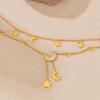 Stainless Steel 2025 New Fashion Jewelry Summer Beach Style Seashells Stars Moon Charm Beading Anklets Chain For Women