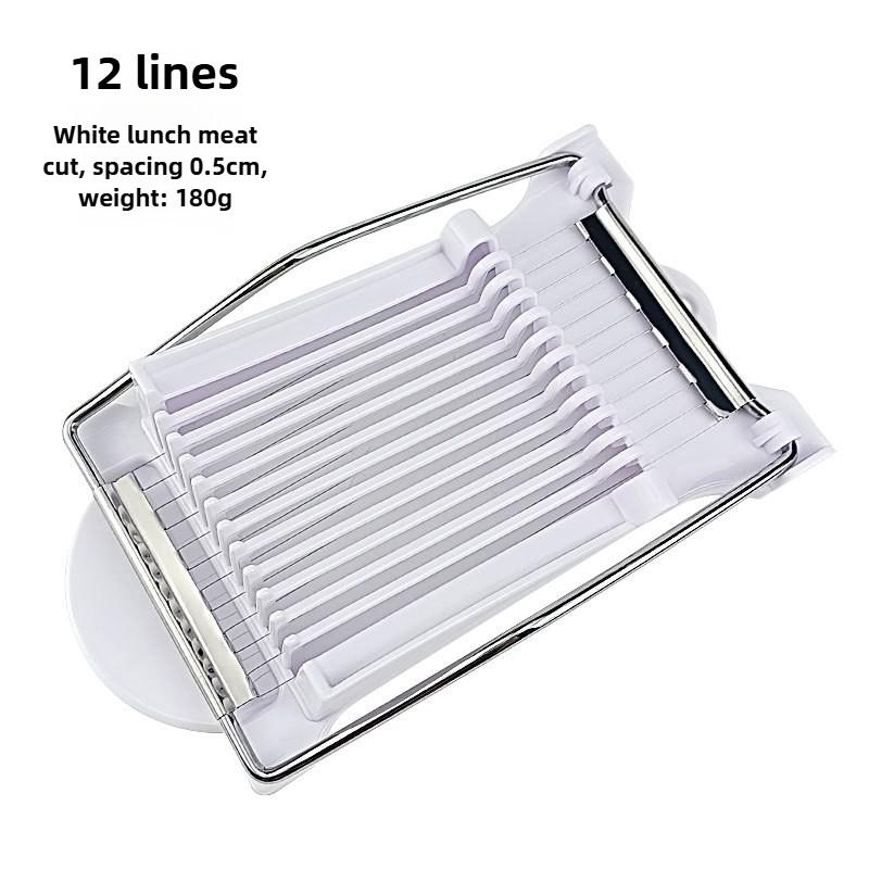 Kitchen Luncheon Meat Slicer, Egg Fruit Cheese Butter Banana Cutter Stainless Steel Cuts 10/12/14 Slices