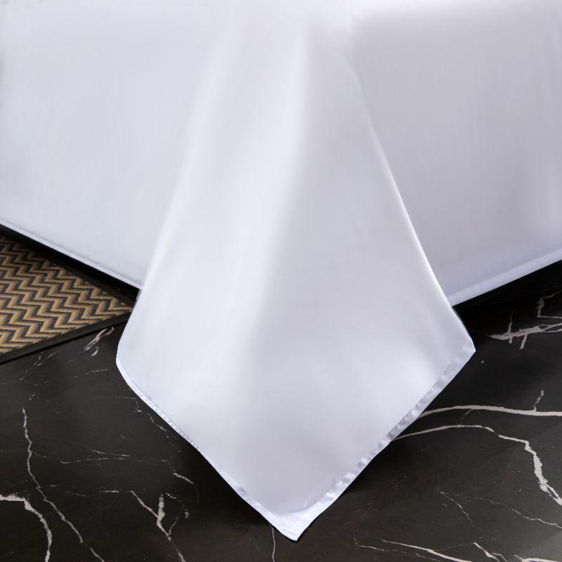 Pure White 3-Piece Hotel Linen Set: Thick Bed Sheet & Duvet Cover for Homestay