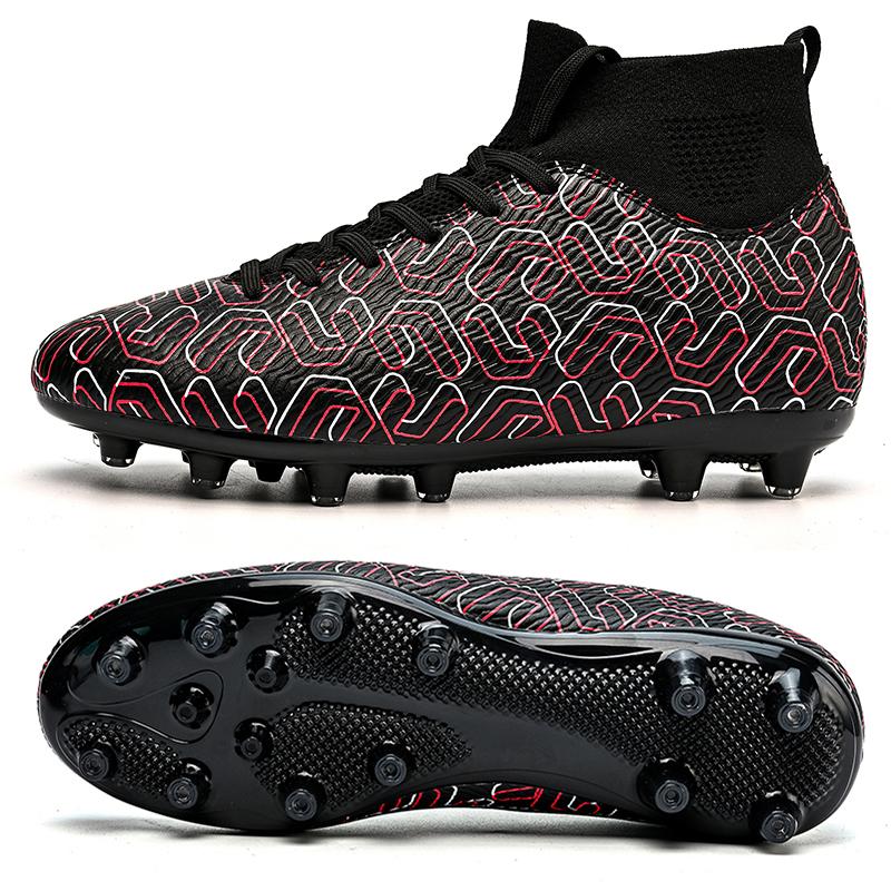 

35-45Унисекс футбольные бутсы Молодежные футбольные бутсы большого размера Резиновая мягкая подошва с длинными ногтями AG Профессиональные тренировочные футбольные бутсы с искусственным газоном 35 чёрный