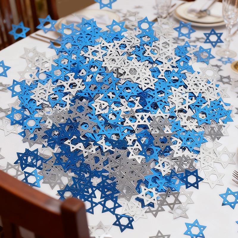 450 ks Hanukkah Party Davidova hvězda Konfety Domácí Stůl DIY Dekorace Chanukah Festival Potřeby Svatba Narozeninová Oslava Dárek Řemeslo