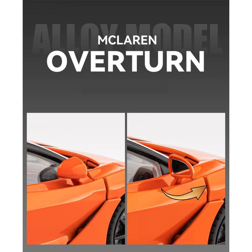 1/24 McLaren 720S Druckguss-Spielzeugauto, Miniatur-Cabrio-Modell, Pullback, Sound & Licht, Sammlung, Geschenk für Jungen und Kinder