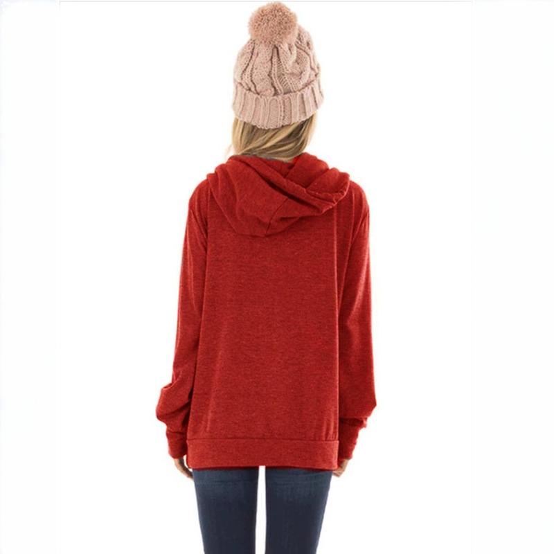 SCIONE Damen Herbst Neue Casual Mit Kapuze Einfarbig Warme Lose Pullover Pull Seil Mit Kapuze Pullover Tops