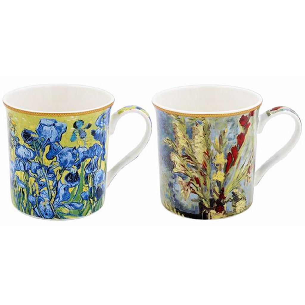 Les Trésors De Lily [A0200] - “Vincent Van Gogh” Porcelain Gift Box (2 Mugs) - 85x85mm (iris)