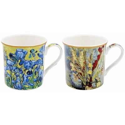 [A0200] - Caja de regalo de porcelana "Vincent Van Gogh" (2 tazas) - 85x85mm (iris)