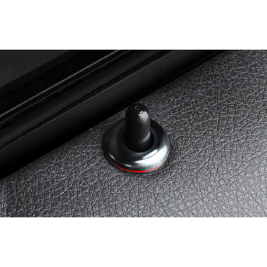Inner Door Lock Down Bolt Ring Trim For BMW 3 4 Series GT 2013- Black Steel