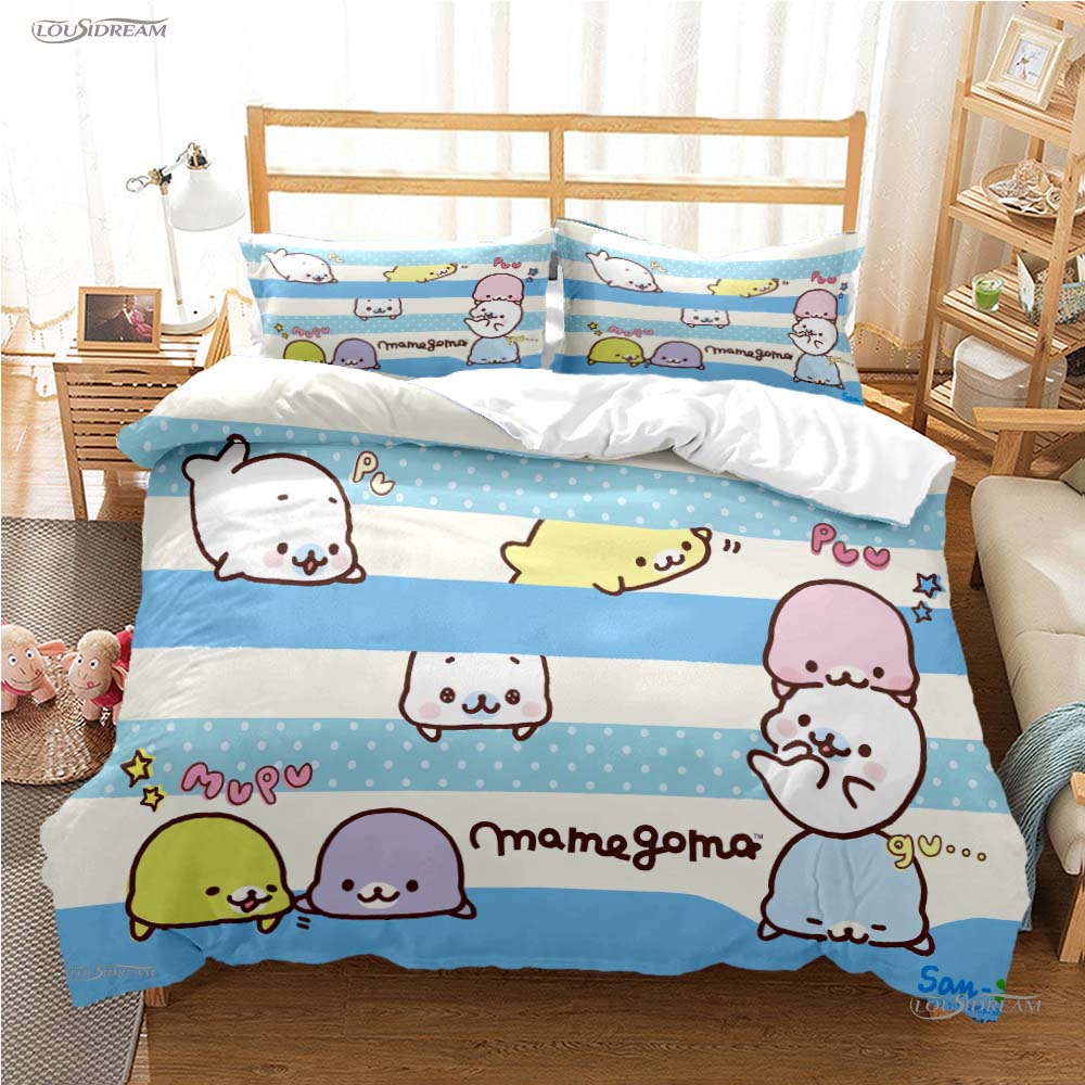 

Cute Cartoon M-MAMEGOMA All Season Duvet Cover Kawaii Bedding Set Soft Quilt Cover and Pillowcases Teen Single/Double/Queen/King EU Twin 135x200cm