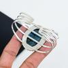 Natural Blue Flash Labradorite Gemstone Handmade 925 Sterling Silver Cuff Bangle, Blue Flash Labradorite Bangle,For Wife, Unisex Bangle, Gifts