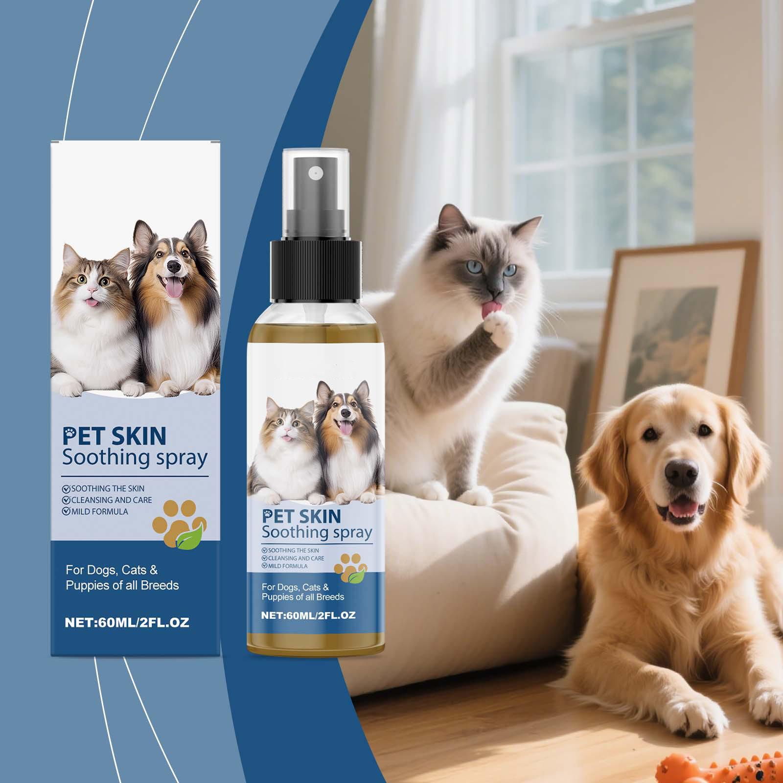 

60ml Pet Skin Care Spray - Gentle Daily Use Spray For Clean And Comfortable Skin One Size