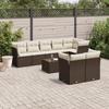 VidaXL Garden Lounge Set with Cushions 9 Pcs, Patio Sofas, Patio Furniture Set, Outdoor Furniture, Brown 3217923