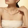 Baroque Pearl Tube Spacer Bead Clavicle Necklace In 18K Gold-Plated Titanium Steel