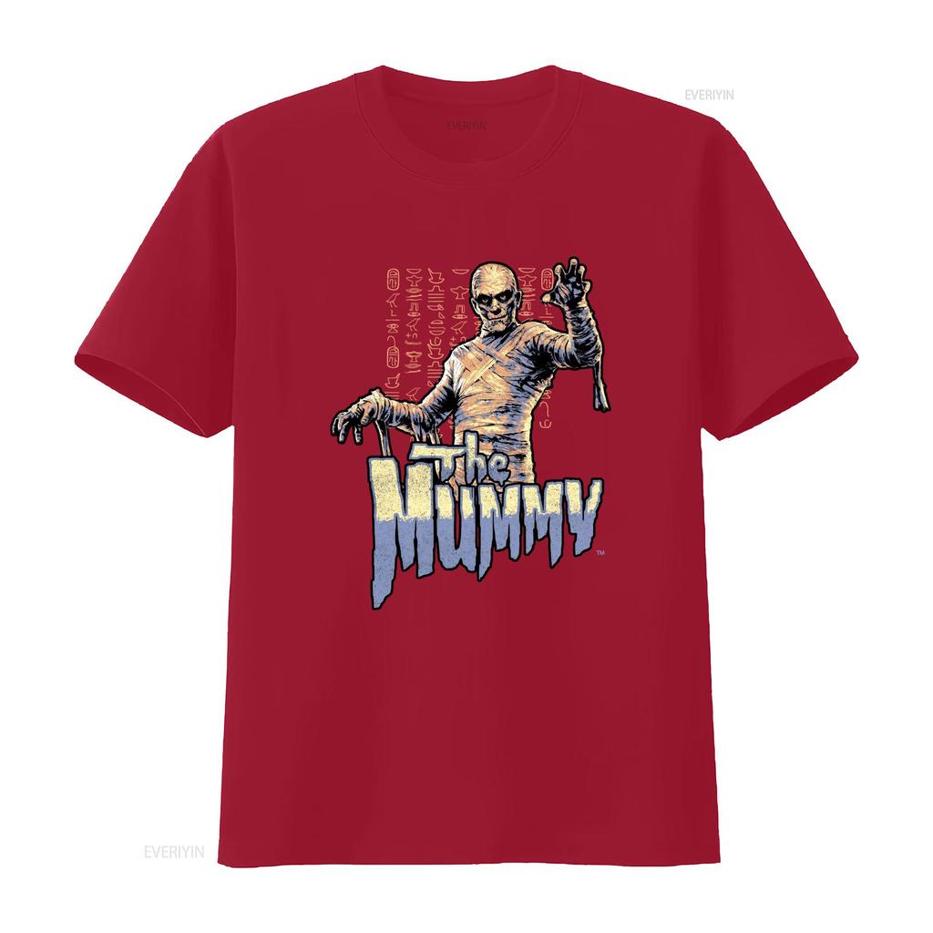 Universal Monster Movies The Mummy Egyptian Hieroglyphs Mens T Shirt vintage Washed Stretched Slightly Unisex designer clothes