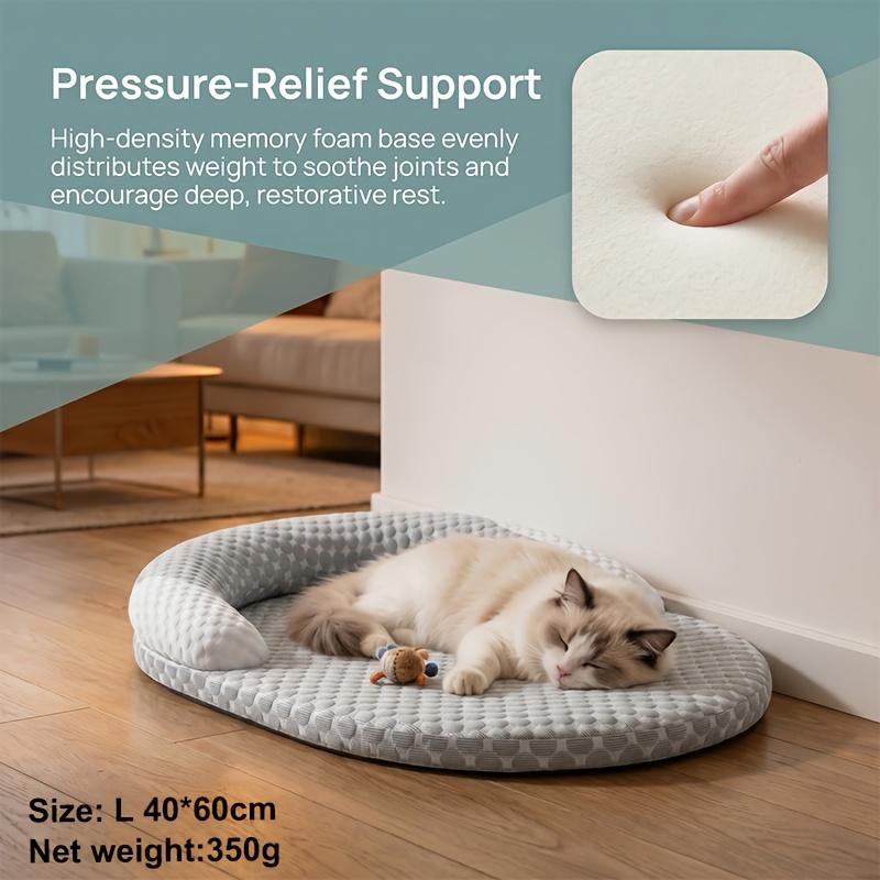 Orthopedic Cooling Dog Bed, Breathable Summer Pet Bed with Raised Edge, Soft Washable Dog Bed Mat for Small To Medium Dogs And Cats