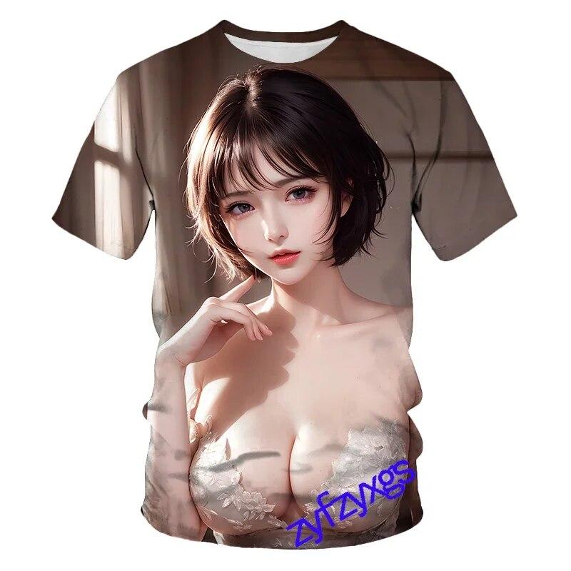 New Summer Tide Little Elder Sister Picture Men T-Shirts Casual 3D Print Tees Hip Hop Personality Round Neck Short Sleeve Tops
