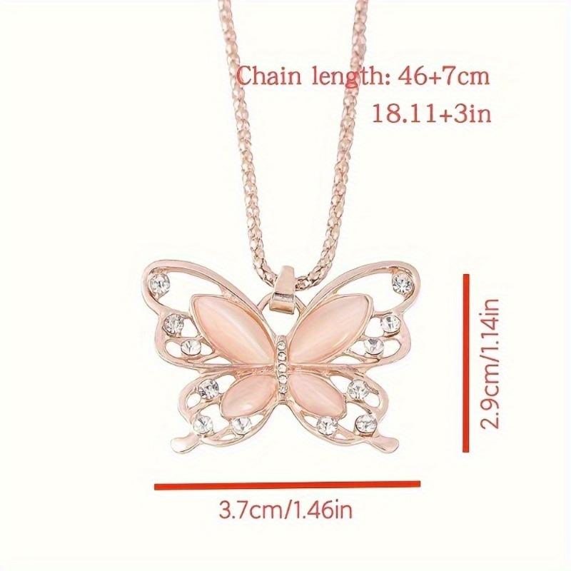 Elegant Butterfly Pendant Necklace with Cubic Zirconia Perfect Gift for Her