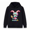 Kids Boys Girls Hooded Sweatshirt, Cute Cartoon Squid Easter Bunny Print Pullover Hoodie, Soft Casual Long Sleeve Tops for Easter Holiday Daily Wear