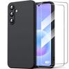 Case for Samsung Galaxy A57 5G, Black Anti-Scratch Silicone Protection - 2 Tempered Glasses