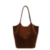 New Large Capacity Zipper Suede Stitching Shoulder Bags  High Quality  Casual Travel Versatile Women's Bags