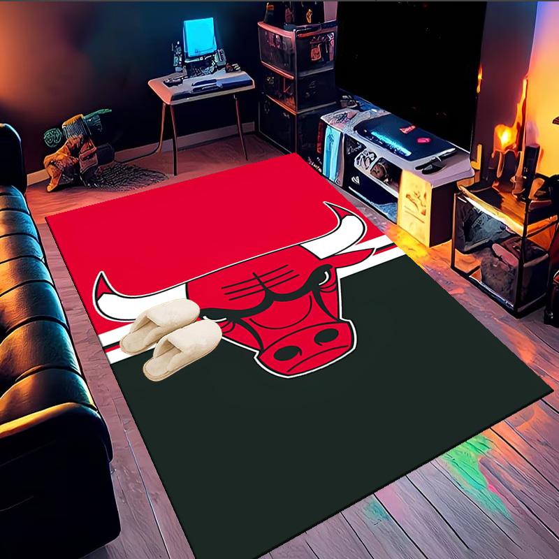 Red Bulls Basketball Area Rug Suitable for Indoor And Outdoor,Carpets for Kitchens, Homes, Offices, Living Rooms,Home Decor,Christmas Gift