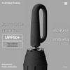 Black Automatic Folding Umbrella with UV Protection for Sun and Rain