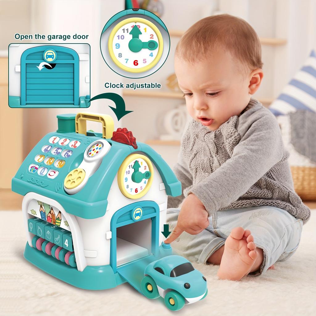 1pc Interactive Educational Toy House, Durable Plastic Learning Playset with Colorful Buttons and Switches, Enhances Hand Eye Coordination for Kids