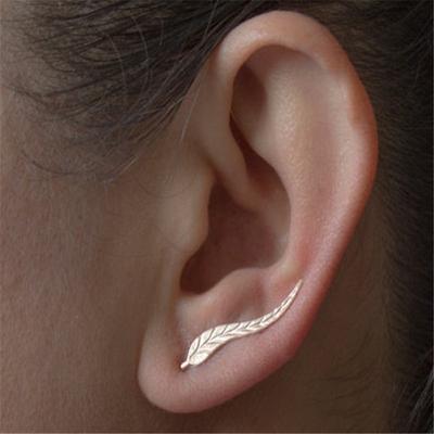 1PC European and American Trendy Earrings, Simple Metal Alloy Leaf and Leaf Earrings All-match Women's Earrings