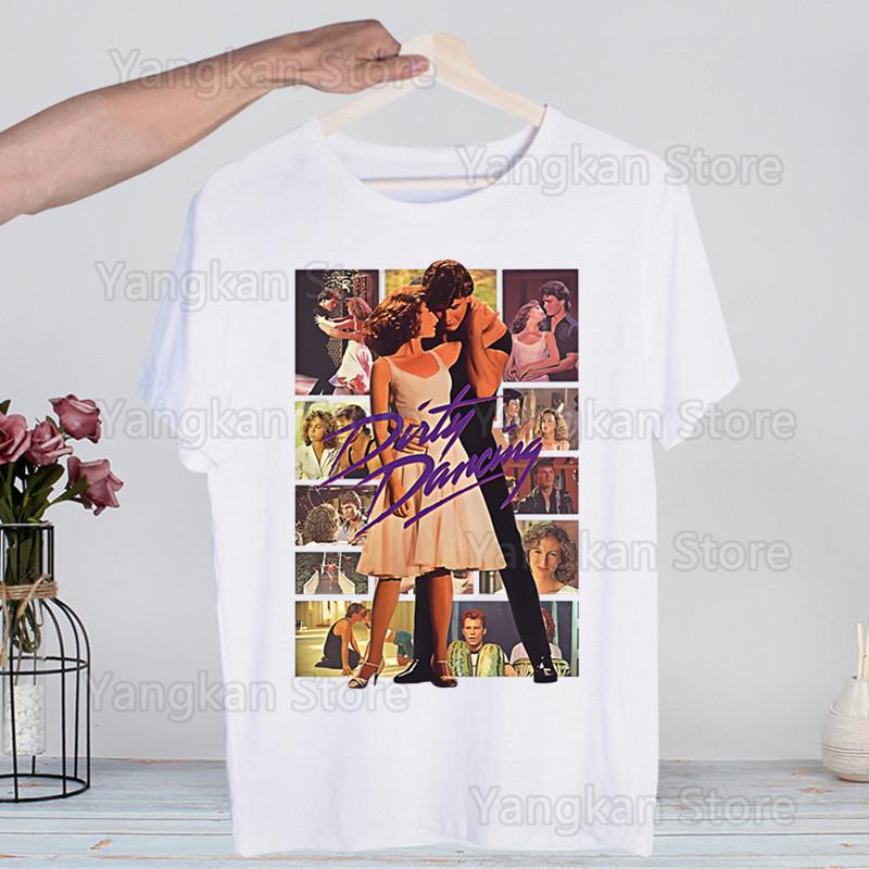 Dirty Dancing Movie Harajuku T Shirt Men Retro Washed Tops Tees Harajuku Tshirt Streetwear Hip Hop Male T-shirts