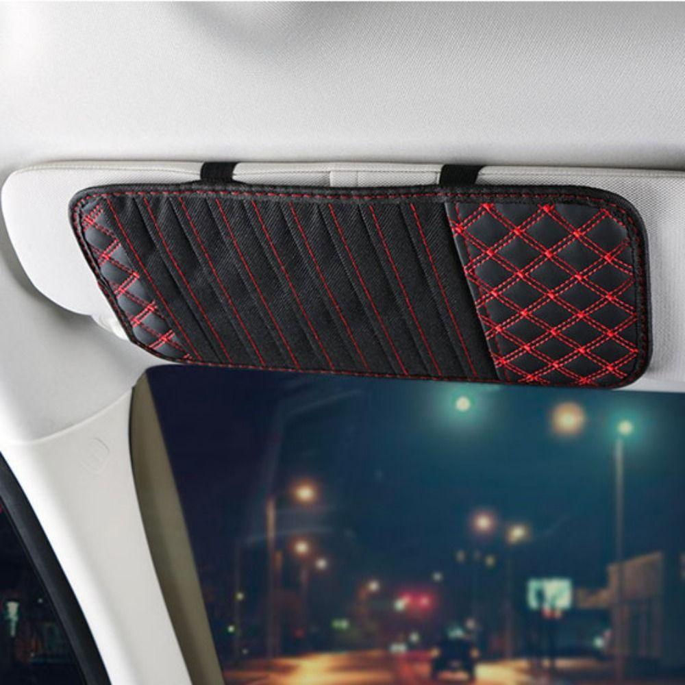 Tasche Auto CD-Halter Tasche Anti-Verlust Auto DVD Lederklammern Innenzubehör