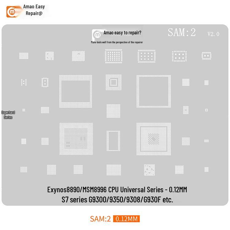 Amao Suitable Solder Paste Stencil for Samsung S20/S21/A70/A90/J720/S10+/Note10 Multi-Purpose Chip