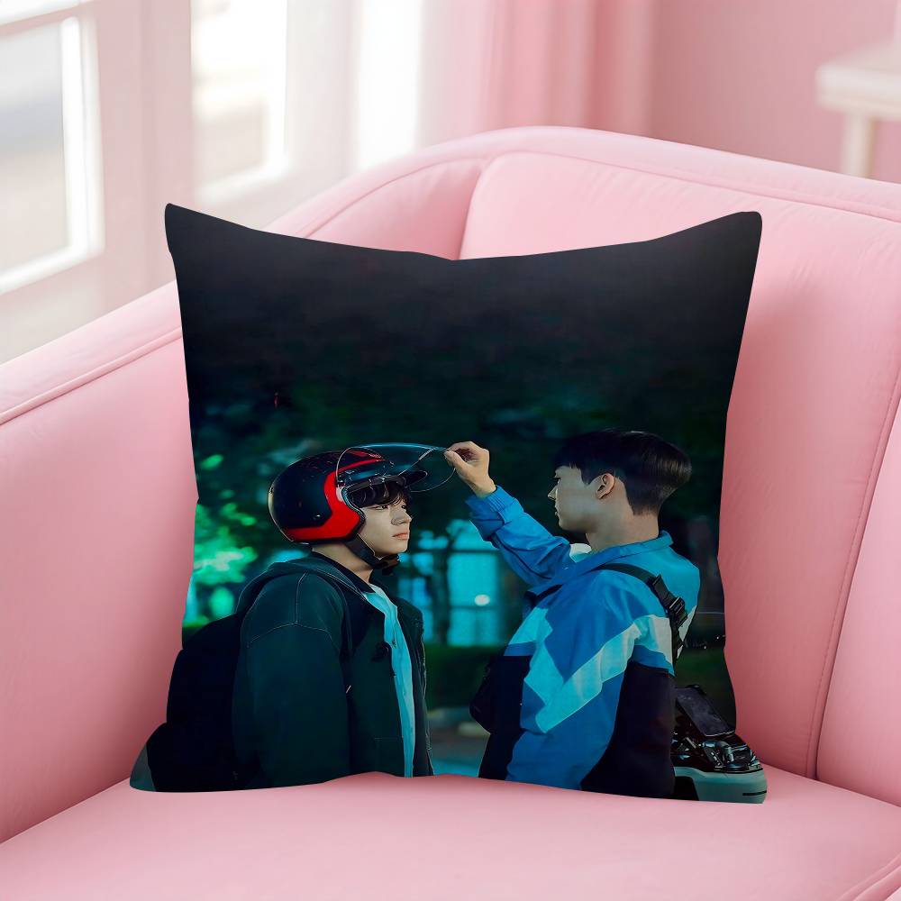Koreanische TV-Serie W-Weak Hero Klasse 1 2 Büro Kissen Kissenbezug Auto Kissenbezug 45x45cm Lendenkissenbezug Sofakissenbezug