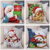 50 Style Merry Christmas Cushion Cover Decor Cute Cartoon Santa Claus Snowman Pillow Case Soft Plush Pillowcase for Sofa Home