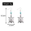Cute Hollow Turtle Drop Earrings for Women Cartoon Animal Turquoise Dangle Earrings Girls Party Holiday Jewelry Gifts