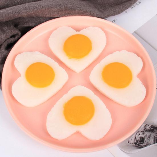 1/2Pcs Simulation Fried Egg Decoration Heart-shaped Fake Poached Egg Model Realistic Food Toy DIY Home Decor Ornament Photo Props