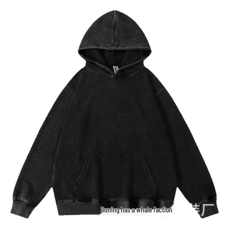Unisex Tie-Dye Distressed Air Cotton Hoodie: Cross-Border Autumn/Winter Style with Drop Shoulder Sleeves, 360g