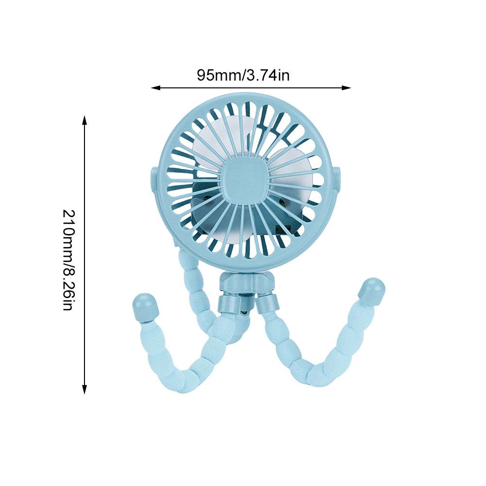 Baby Stroller Fan with Flexible Tripod Baby Car Seat Fan 3-Speed Adjustment Small Personal Fan 500mAh for Baby Stroller Student